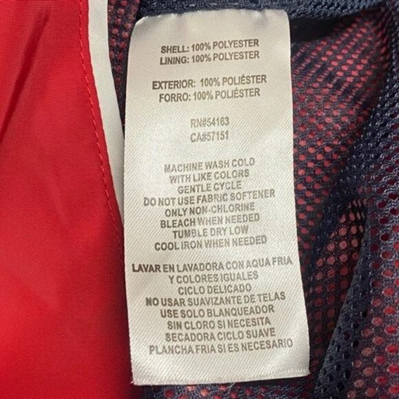 Tommy Hilfiger Jacket Women's XL Crimson Red Hooded Full Zip Windbreaker Coat EC - Picture 12 of 16
